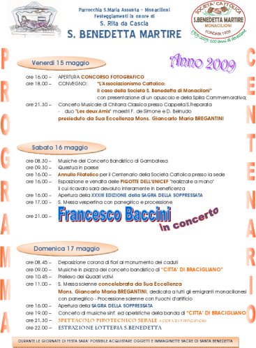 Programma 2009 Monacilioni S. Benedetta